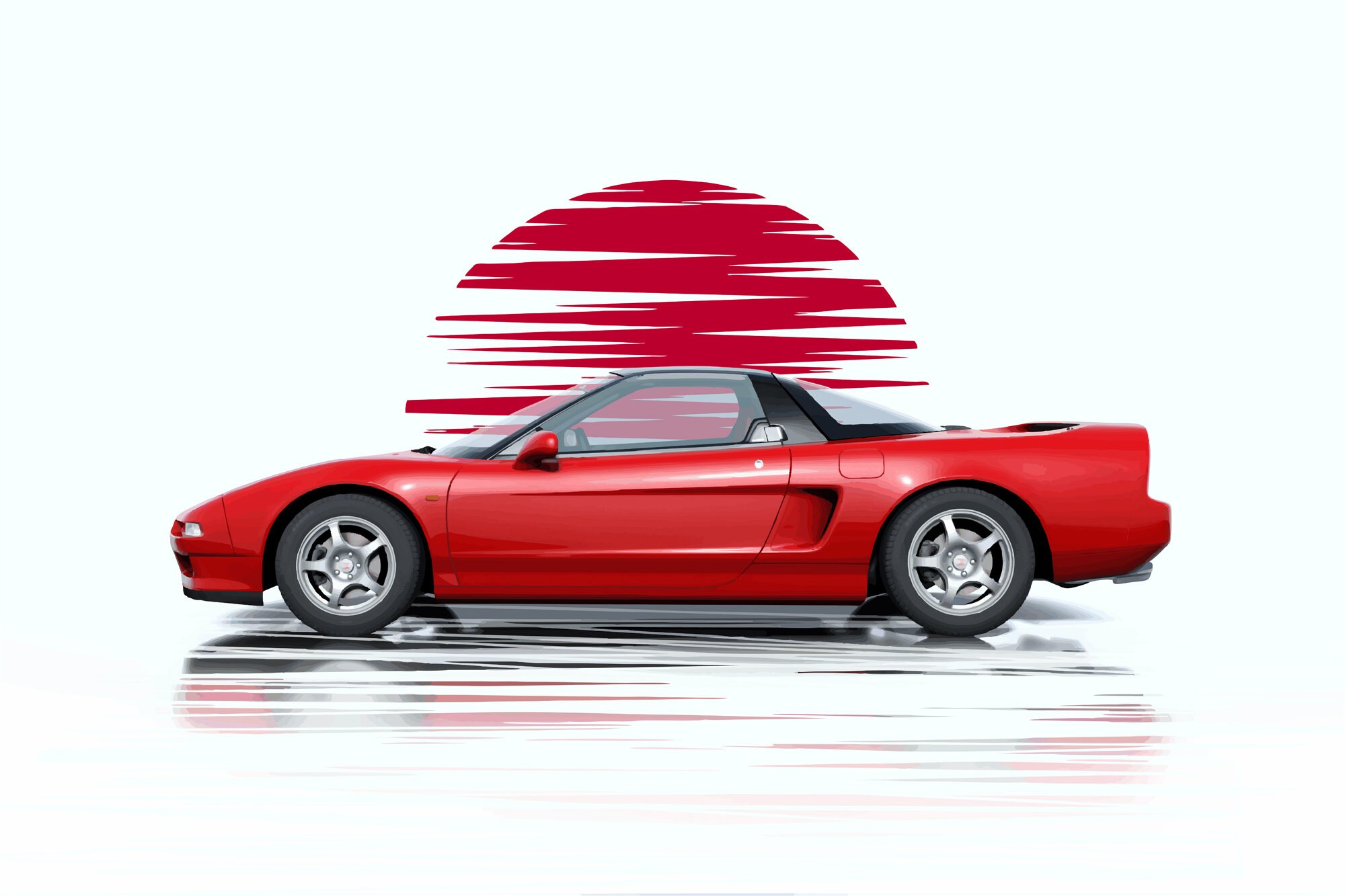 Honda NSX-R Digital Poster Gift for Man Car Posters for Boys Wall