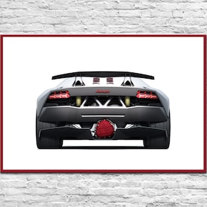 Lamborghini Sesto Elemento Digital poster Gift for man Car posters for boys Wall art for your son Car art prints Lamborghini concept car