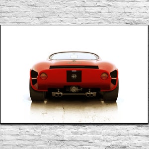Alfa Romeo 33 Stradale Digital poster. Gift for man Car posters for boys Wall art for your son. Car art prints Vintage race car Classic car