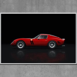 Ferrari 250 GTO. Digital poster. Gift for man. Car posters for boys. Wall art for your son. Car prints for boys. Vintage race car. Vintage.