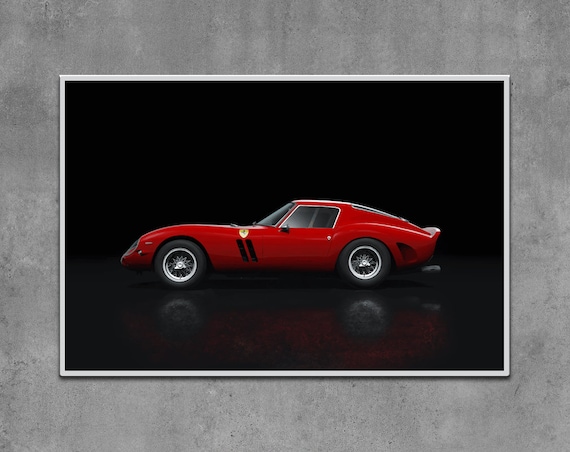 Ferrari 250 GTO. Digital Poster. Gift for Man. Car Posters for