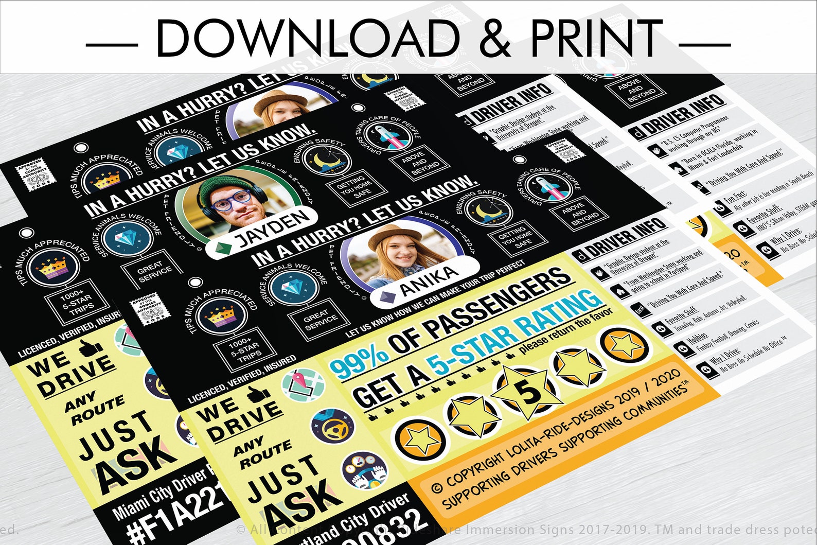 Uber Tip Sign Printable Uber &amp; Lyft Rideshare Sign Improve Uber Ratings ...