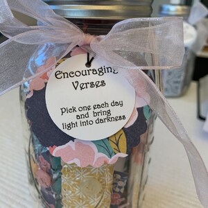 Encouraging Scripture Jar to bring Hope, Healing & Peace. FAST Shipping!  Great gift to encourage anyone. Glass Quart jar full to inspire!