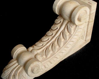 CBL-21: Hand carved Acanthus Leaf Brackets | Corbel decorative antique Victorian centaury old traditional woodcarvings Corbel components.
