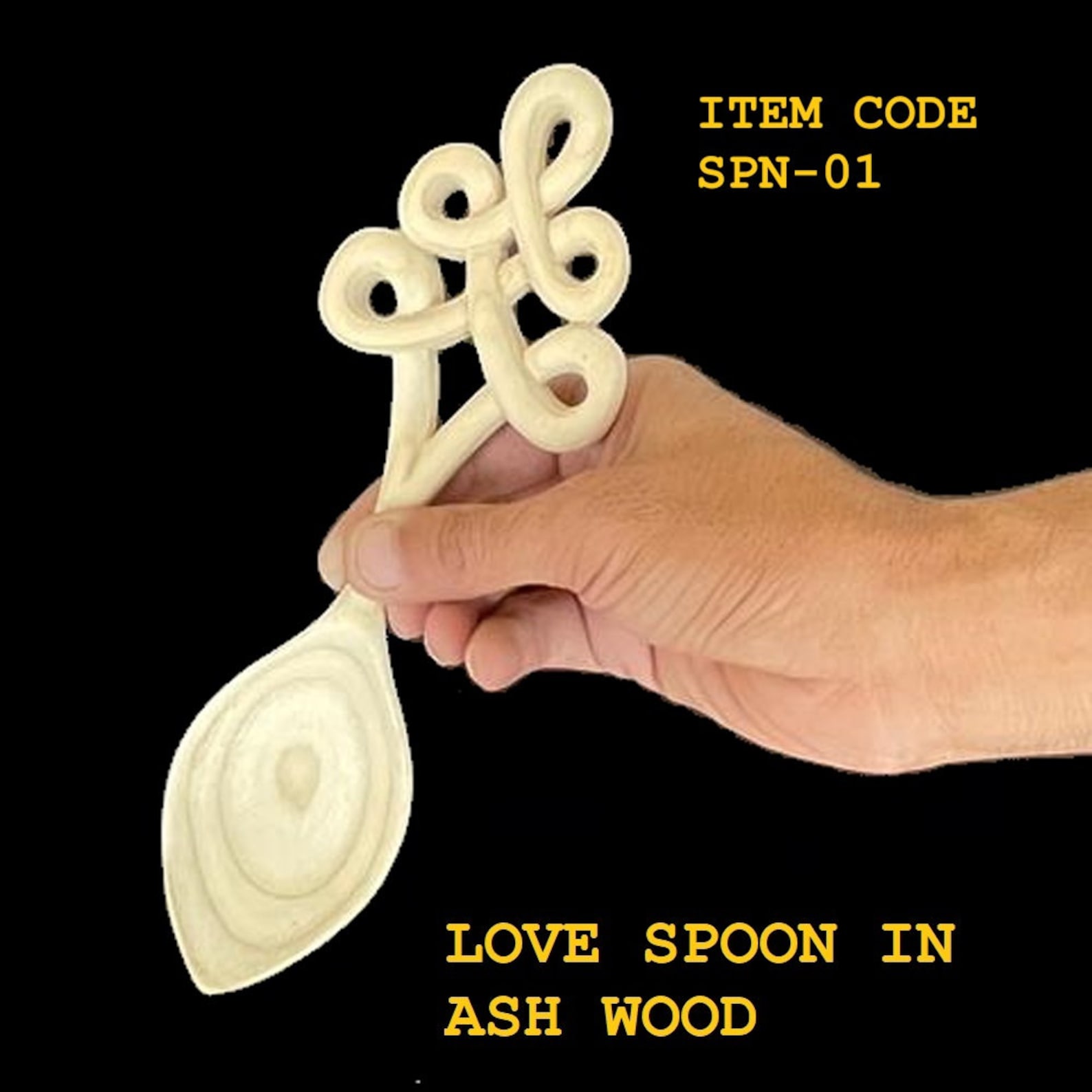 SPN-01-09: Set of 2 Pcs Welsh Hand Carved Wood Love Spoon | Traditional ...