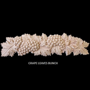 APL-26: Handcarved Grapes Grapevine Central Decorative antique Victorian centaury old traditional Wood Applique ornament Millwork Scroll
