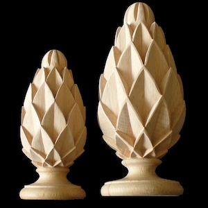 KNB-02: Hand carved Diamond Finial | Curtain Knob | Decorative Newel Post | Column Top components | Stair Column Knob | Bed Column Post