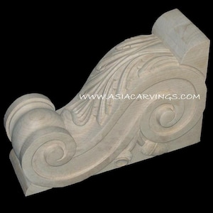 CBL-14: Handcarved Acanthus leaves & Acorn Corbel Brackets antique Victorian traditional Decorative woodcarvings furniture components