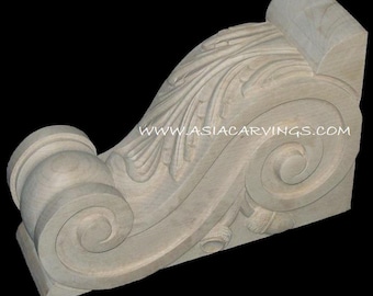 CBL-14: Hand carved Acanthus leaves & Acorn Corbel | Brackets antique Victorian traditional Decorative woodcarvings furniture components