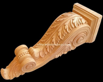 CBL-04 : Hand geschnitzte Acanthus Corbel dekorative Holzmöbel Komponenten Strand Konsole Jubilee Konsolen Millwork Selbsttragende Holzdekorationen