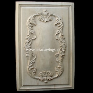PNL-04: Classical Acanthus Door Panel | Cabinet Panel | Wall Panel | Antique Panel | Decorative Ornament Panel | Cabinet Panel | Wood Panel