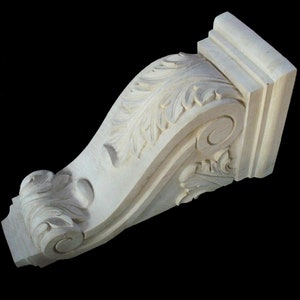 CBL-09: Handcarved Acanthus Classic Corbel Brackets decorative antique Victorian centaury old traditional woodcarvings Selves components