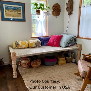 FRN-02: Handmade Beechwood Cotton rope Indian Charpoy | Cot | Traditional Charpoy | Ancient Bed | Handwoven bed | Jute Charpoi | Bamboo Bed