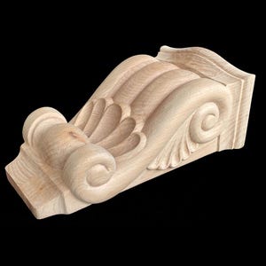 CBL-22: Handmade Hand carved Acanthus French Gothic Fluted Corbel decorative antique centaury old traditional woodcarvings components