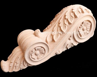 CBL-24 : Handgeschnitzte Acanthus Corbel dekorative Holzmöbel Komponenten Strand Konsole Jubiläums Konsolen Stütze Holzdekoration