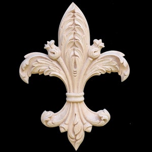 FLR-10: Adornos decorativos de madera central tallada a mano, cruz de Cristo victoriana, frontón, medallón barroco, incrustaciones, ramo provincial