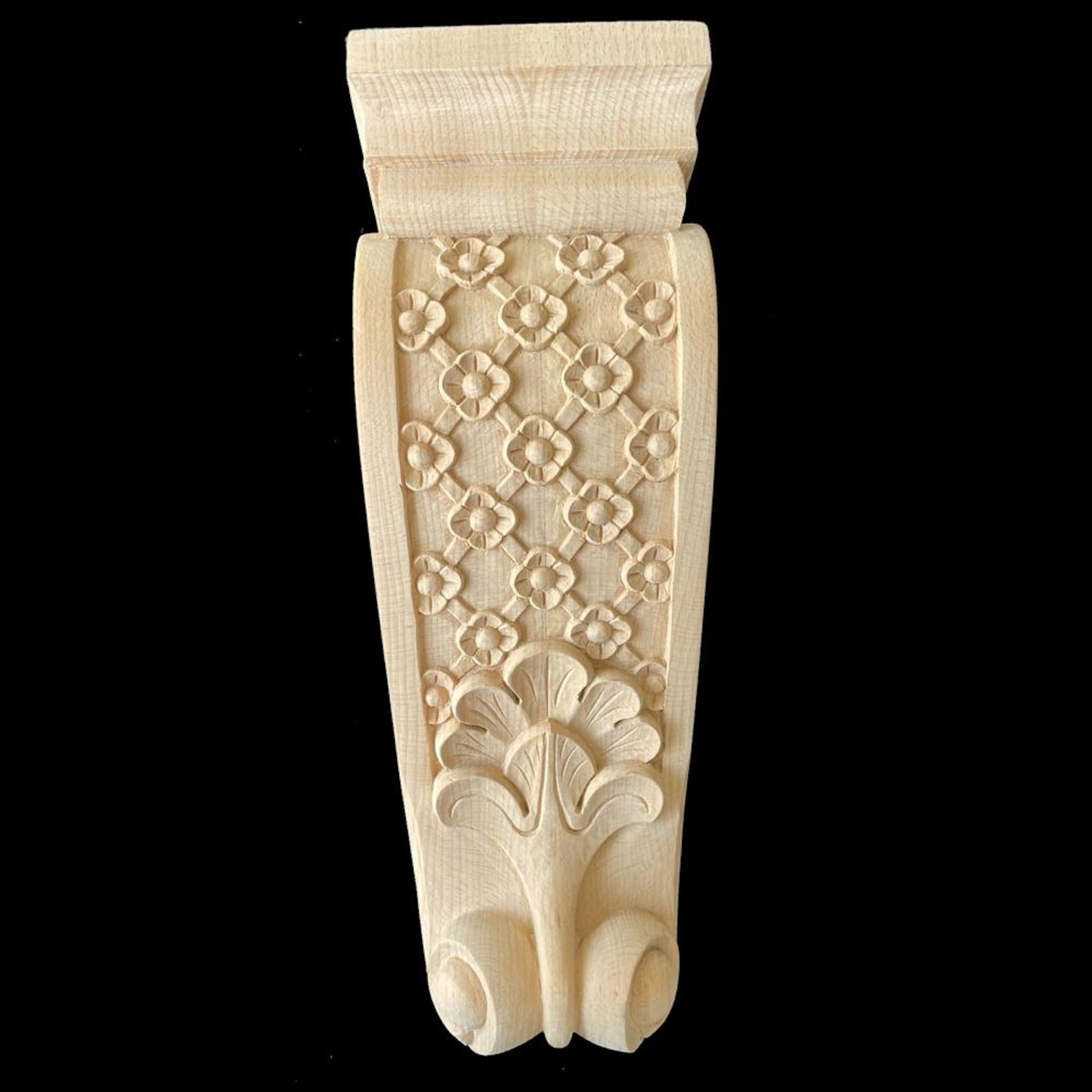Gothic Rope Brackets CBL-08: Hand Carved Flowered Gothic Corbel | Brackets Decorative ...