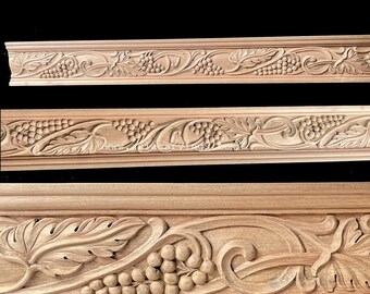 MLD-01: 手彫りのブドウの葉のレリーフ彫刻ブドウの葉の成形品装飾的な