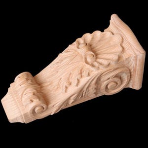 CBL-27: Hand carved Corbel decorative wood furniture components Beach corbel Jubilee Korbel Seashell Millwork Self Support Wood Decorations