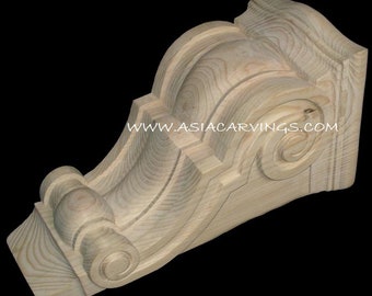 CBL-06: Handmade Handcarved Fluted Gothic Corbel Brackets decorative antique Victorian centaury old traditional woodcarvings components