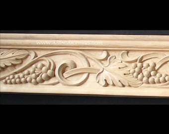 MLD-01: 手彫りのブドウの葉のレリーフ彫刻ブドウの葉の成形品装飾的な