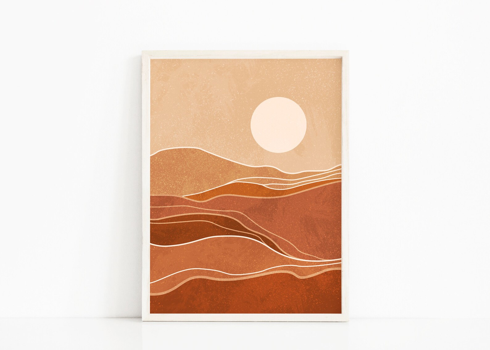 Minimal Boho Landscape Art Print Terracotta Landscape Art Etsy