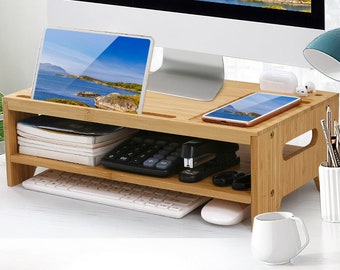 Wooden Computer Stand | Etsy