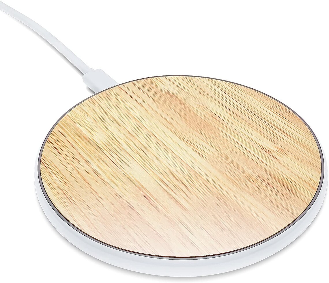 Bamboo Wireless Charging Pad Portable Wooden Charger Etsy