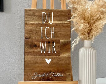 Personalized gift idea for couples for an anniversary, Valentine's Day, or as an engagement gift | Wooden sign as a wedding gift