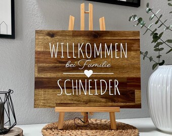 Welcome sign for family | personalized wooden sign as a wedding gift for the bride and groom | Door sign family with hanging