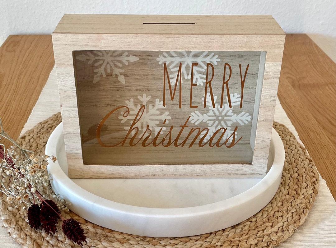 Geldgeschenk Spardose Weihnachten Holzspardose Personalisierbares