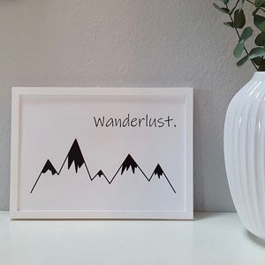 Poster Wanderlust Poster skandi style Poster schwarz weiß Wandbild Berge Bild 4