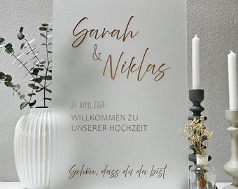 Acrylic wedding welcome sign | matte acrylic welcome sign | wedding signage | personalized wedding sign
