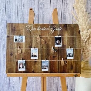 Wedding Guest Book Alternative | Wooden Wedding Sign | Natural Wood Sign Guest Book | Polaroid Wedding Guest Book