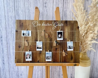 Wedding Guest Book Alternative | Wooden Wedding Sign | Natural Wood Guest Book Sign | Polaroid Wedding Guest Book