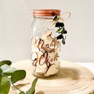 Wensglas bruiloft | Alternatief gastenboek bruiloft | Cadeau bruidspaar | Cadeau bruiloft | Gastenboek harten hout | verjaardag | Doop |