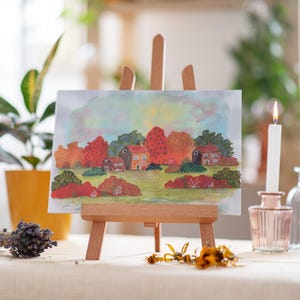 Lámina artística de otoño - Obra de arte de otoño - Arte mural de otoño - Póster ilustrado - Arte mural estético - Impresión de acuarela - Idea de regalo para el hogar
