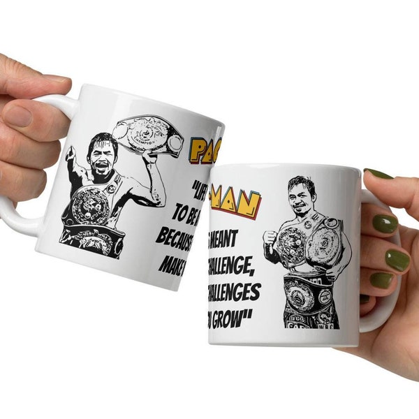 Pacquiao mug, Pacman mug, Manny Pacquiao coffee mug, boxing gift, boxing coach gift, custom coffee mug, Philippines gift, custom boxing art