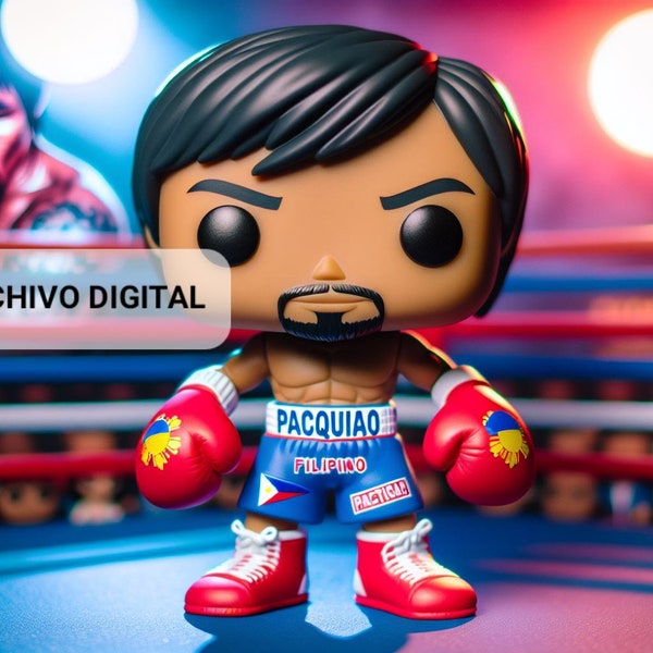 Pacquiao digital funko pop. Digital file of boxer Manny Pcquiao. gifts for boxers. pacman funko. pacquiao fan gift.