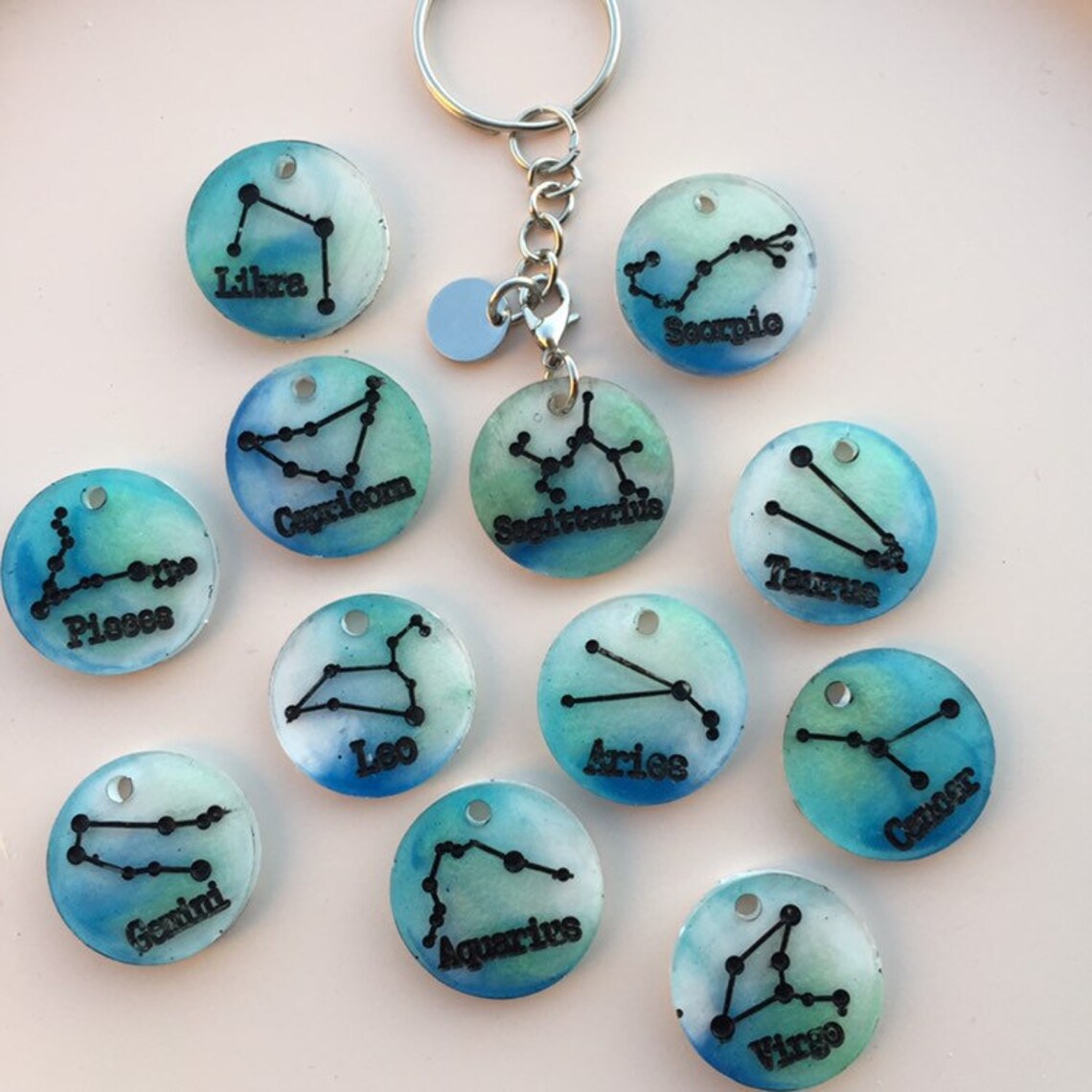 Custom Zodiac Keychain. Horoscope Keychain. Zodiac Sign Etsy