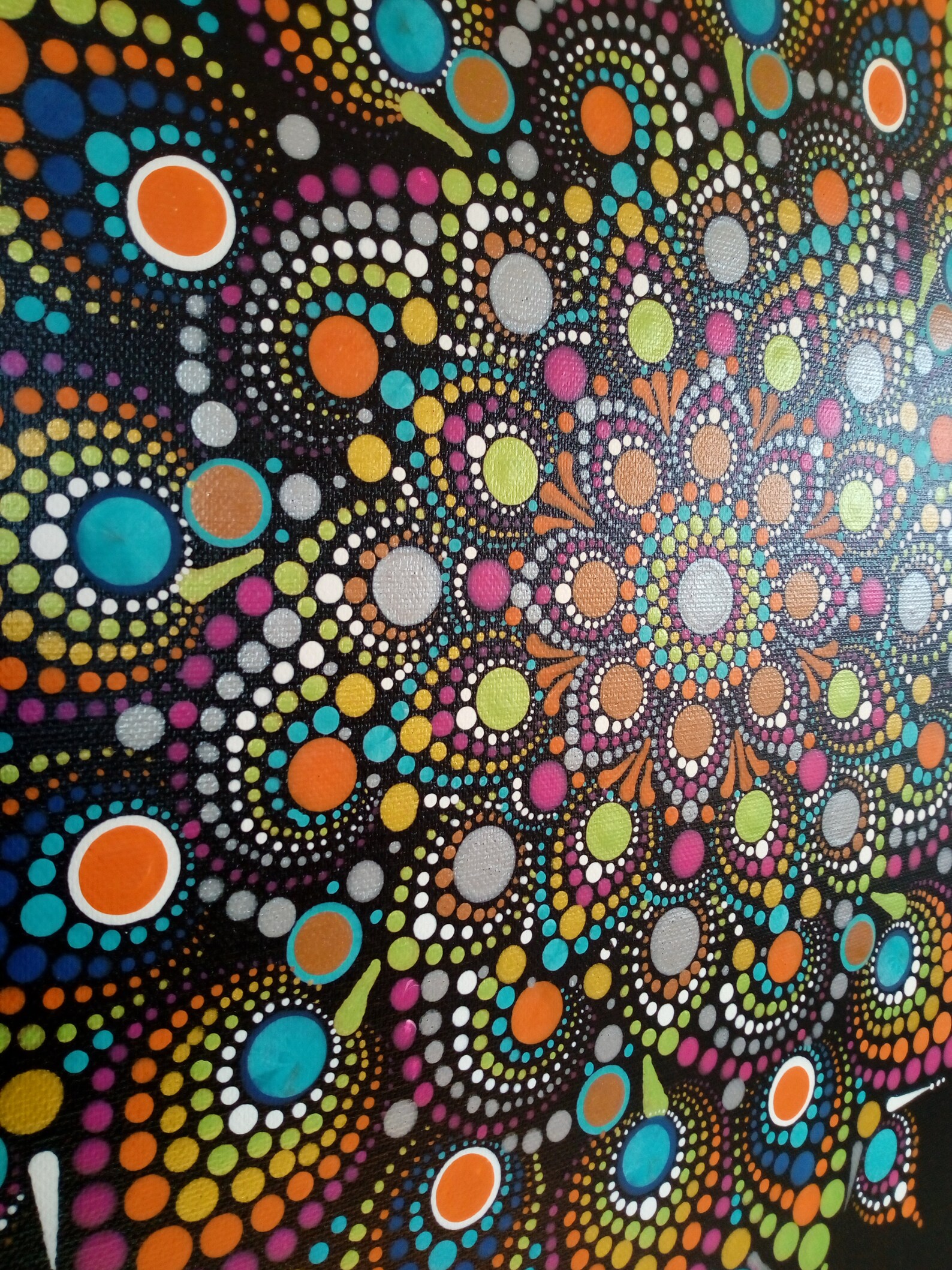 Mandala Dot Art Wall Art Abstract Art on Large Canvas Etsy
