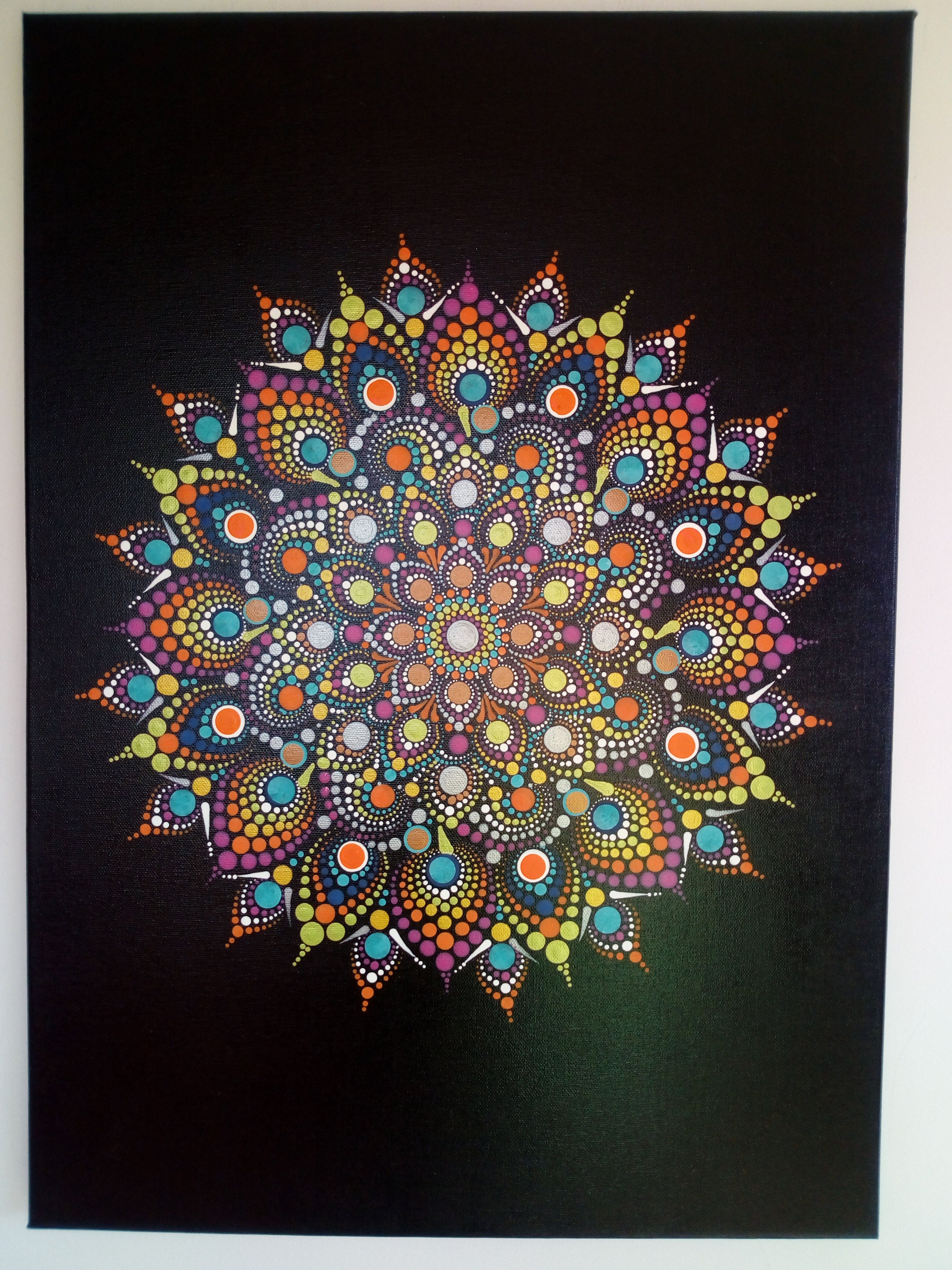 Mandala Dot Art Wall Art Abstract Art on Large Canvas Etsy