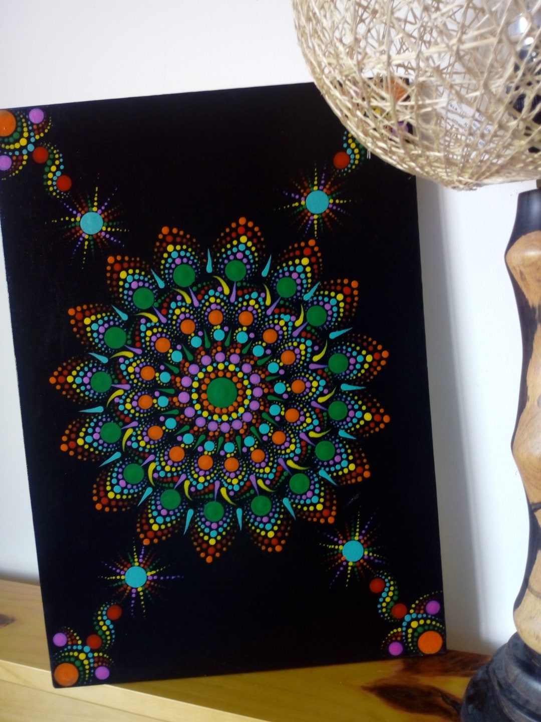 Mandala 002 Dot Art Wall Art Wall Decor on Stretched Etsy