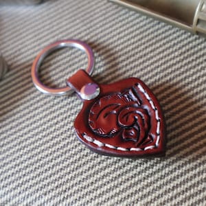 Leather pick keychain for guitarists