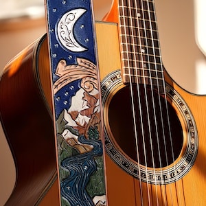 Tracolla per chitarra in pelle "Night in Wyoming"