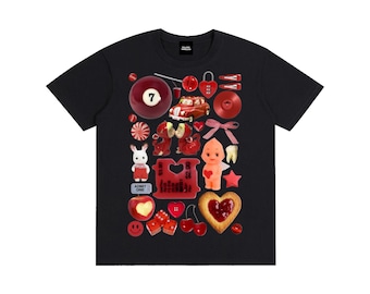 Red Collage Pure Cotton Unisex T-Shirt