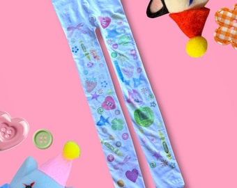 Hand Printed Whimsical Tights