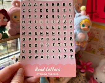 A6 Bead Letters Scrapbook Sticker Sheet