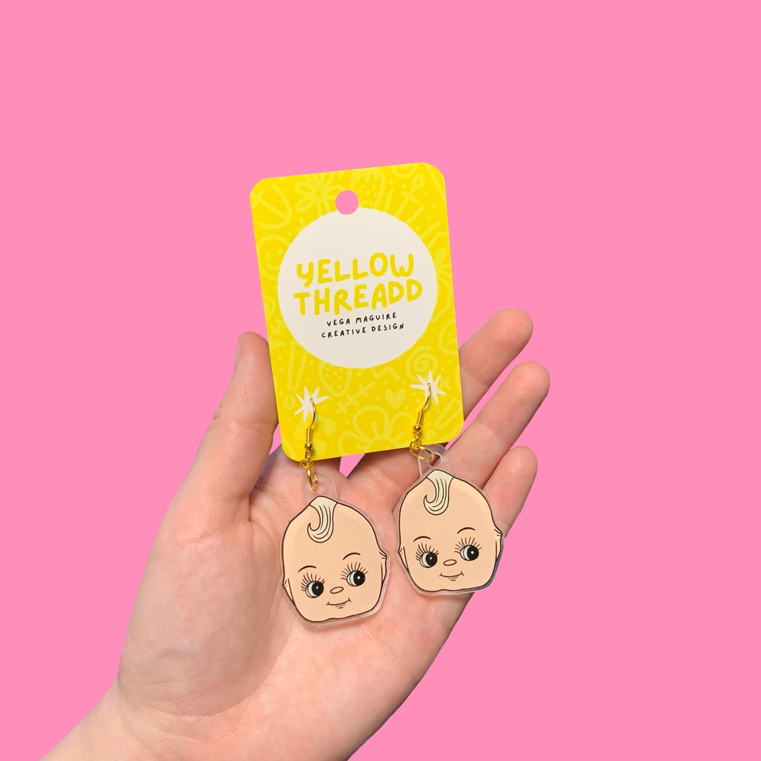Kewpie Baby Head Earrings Etsy