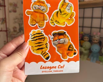 A6 Lasagne Cat  90s Scrapbook Sticker Sheet